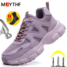 Dress Shoes Men Women Safety Antismash Antipuncture Work Breathable Lightweight Sneakers Indestructible Boots 230421