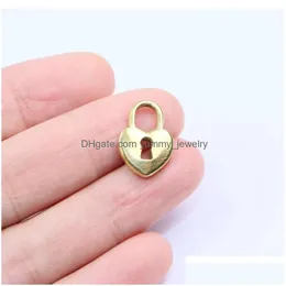 Charms Charms 5st 316L Rostfritt stål Låsmodesmycken Pendant DIY Handcraft Vakuumplatta Vattentät antiallergisk droppleverans Dhzyg