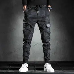 Mäns byxor Sweatpants Men kamouflage elasticitet Militärlastbyxor med flera fickor bottar Bottoms avslappnade joggerbyxor T231122