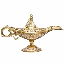 ALADDIN LAMP Traditionell ihålig saga Magic Aladdin Ing Lamp Tea Pot Retro Home Decoration Accessories X0710289S