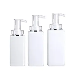 300ml 400ml 500ml şeffaf/beyaz plastik boş şişe üst düzey şampuan kare şişeler duş jel losyon pompası alt şişe Itmii