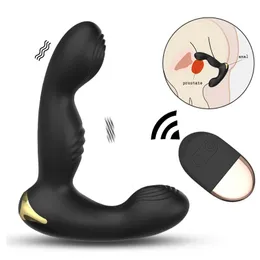 Anal Toys Gelugee Anal Plug Vibrator Prostate Massager Silicone Sex Toys For Men Butt Plug med Wireless Remote 10 lägen Gay Sexig produkt 231121