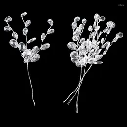 Fiori decorativi YOMDID 10 pezzi bouquet artificiale gocce di perline acriliche spray per matrimonio fai da te artigianale (bianco/viola/blu/rosa/rosso) Simulazione