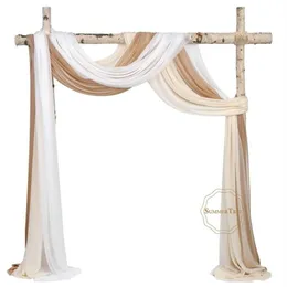 Tecido de arco de casamento 29 x 6 5 jardas de chiffon de chiffon cerimônia de cortina de cortina de cortina de cortina recepção 220210250m