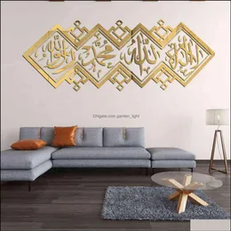 Adesivi murali Casa Giardino Decorativo Specchio islamico 3D Adesivo acrilico Musulmano Murale Soggiorno Decorazione artistica Decor 1112 Goccia Del208q