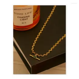 Pendants Brass Plated 18k True Gold Emerald Zircon Women's Necklace Free Delivery
