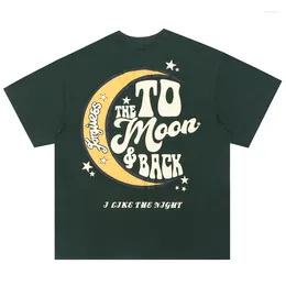 メンズTシャツChaopai FGSSストリートスターロゴムーンレター印刷半袖と女性用ルーズカップルTシャツの夏