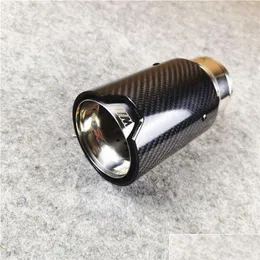 Muffler 1 Piece Car Single Exhaust Tail Pipe For M2 M3 M4 Out 92Mm Glossy Carbon Fiber With M Logo Drop Delivery Mobiles Motorcycles Dhp87