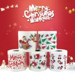 Decorazioni natalizie 25m/decorazione del rotolo per la casa Babbo Natale Renna Merry Toilet Carta Xmas Noel Navidad 2023 Year Gift