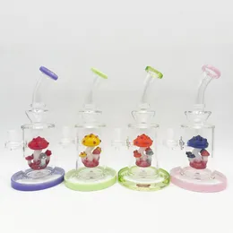 9.5inch Cololrful Mushroom Glass Bong Indian Color Water Pipe Hookah 14mm Female Joint with Bowl and Quartz Banger