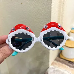 Other Fashion Accessories Children Sunglasses UV Protection Glasses Cartoon Shark Shape Girls Boys Photo Props Party Birthday Party Accessory Kids Eye J230422