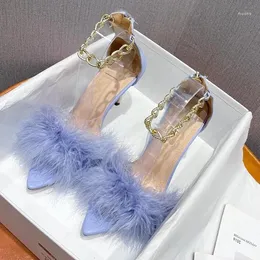 فستان أحذية Comemore Sweet Stiletto High Heels Sandals Womens Womens's Zipper Party Pu Fashion Fashion Trend Faux Fur For Summer