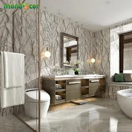 Обои ретро -клей ПВХ обои мода мода мраморные рисунки ванные комнаты наклейки на ванные комнаты