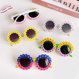 Other Fashion Accessories New Children Cute Acrylic Flower UV400 Sunglasses Baby Girls Lovely Outdoor Sun Protection Sunglasses Kid Eye Protection Gla J230422