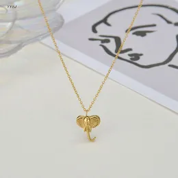 Pendant Necklaces Small Lucky Elephant Necklace For Women Stainless Steel Animal Cute Chirdren Kids Girls Dainty Jewelry Tarnish Free