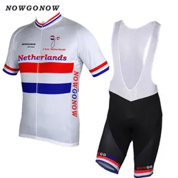 2017 Bisiklet Jersey Giyim Hollanda Ulusal Hollanda Takım Bisiklet Giyim Bisiklet Pro Binicilik MTB Mountain Yol Giyim Nowgonow Bib Şort 221p