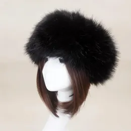 Beanieskull Caps vinter tjockt lurvigt hårband fluffiga ryska faux päls kvinnor flicka pannband hatt utomhus öronvärmare skidhattar 231122