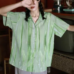Damenblusen EBAIHUI Hemden Damen Tie-Dye Klassisch Allgleiches Retro Zarte Lässige Bluse Koreanischer Stil Basic Top Vintage Sommer Einfacher Chic
