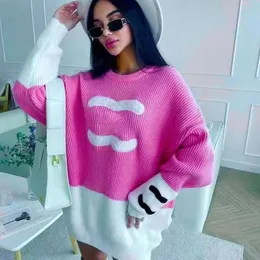 Mulheres G G CC TB CD FF Suéteres femininos Outono Inverno Novo Solto Malha Cardiagn Casual Gola Gola Manga Gota Suéter Casaco Feminino Chic Croche