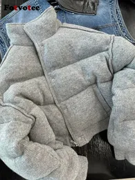 Kurtki damskie Fotvotee Zimowy płaszcz Kobiety zagęszcza ciepłą ponadwymiarową kurtkę koreańską stojak na mody, dama ubrania eleganckie puffer vintage parkas 231122