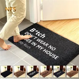 Home Decorative Front Door Mat Entrance Doormat 40x60cm Polyester Black Brown TPR Rubber Non Slip Floor Carpet Welcome s 220315269s