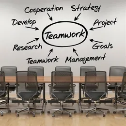 Wall Stickers Teamwork Words Office Interior Decor Business Room Team Spirit Building Motivational Inspiring Decals S431263g