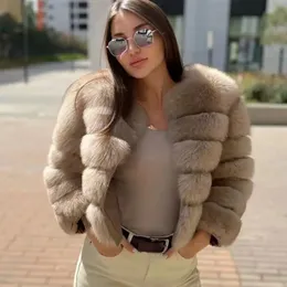 Pele feminina pele sintética OFTBUY Real Fox Fur Coat Jaqueta de inverno Mulheres Natural Fox Fur Raccoon Outerwear O-pescoço Grosso Quente Luxo Feminino Plus Size 231121