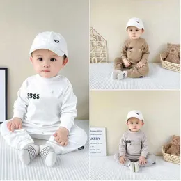 Baby Boys Romper Toddler Kids Lapel Single Breasted Jumpsuits Designer Infant Onesie Newborn Casual clothes suit