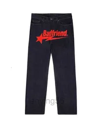 2023 Designer Mens Jeans Moda Y2k Jeans Badfriend Hip Hop Lettera stampata Pantaloni neri Uomo Donna Casual Rock Wide Foot Baggy Pantaloni 2XMIU