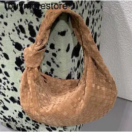 Bottgas Ventas Jodies Borsa a mano in pelle di montone annodata intrecciata 7A Qualità T-shirt in pelle scamosciata attuale annodata taglia piccola annodata versatile stile Maillard capacità premium