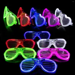 Decorazione per feste 5 pezzi/set Occhiali luminosi Led Neon lampeggiante Fluorescente Glow Night Bachelor Birthday Decor