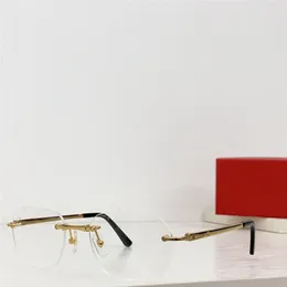 Novo design de moda óculos ópticos 0407 sem aro K moldura dourada formato retrô estilo simples e elegante óculos versáteis com caixa podem fazer lentes de prescrição