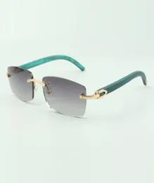 Plain sunglasses 3524012 with teal wooden sticks and 56mm lenses for unisex9866529