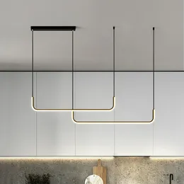 Nordic LED Pendant Lamp Gold Black For Living Room Dining Bedroom Kitchen Office Bar Heminredning Hängande ljus Modern ljuskrona