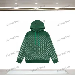 xinxinbuy män designer hoodie tröja bokstav gradient tryck långärmad kvinnor blå svart grön grå xs-l