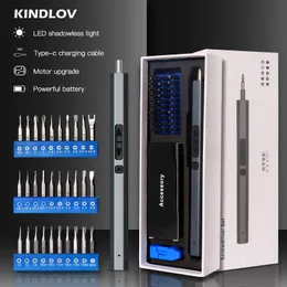 Tornavida kindlov 39 içinde 1 elektrikli tornavida manyetik torx hex vidalı tiyatro bitleri kit usb şarj edilebilir telefon ev onarım enerji aletleri 230422