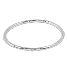 Bangle S92 5 Silvely Armband Enkel mode snidande bambublad 3mm tunna kvinnors charmuttalande smycken födelsedagspresent