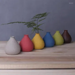 Vasi Vaso in ceramica creativo Moderno retrò Piccolo contenitore per soggiorno in sabbia colorata Decorazione per la casa Ornamenti artigianali