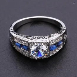 클러스터 반지 빈티지 약혼 결혼 반지 도매 6-12 여성을위한 6-12 라운드 DE Bague etoile 여성 Fine Jewelry