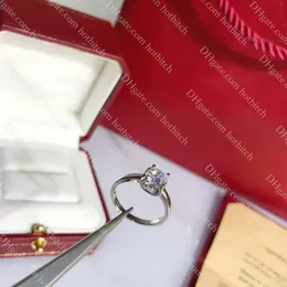 Кольцо с бриллиантом Роскошные женские обручальные кольца Дизайнерское кольцо из стерлингового серебра 925 пробы Модные женские украшения с коробкой