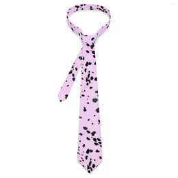 Laços masculinos gravata rosa dálmata impressão pescoço bolinhas kawaii colar engraçado impresso casamento alta qualidade acessórios de gravata
