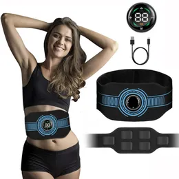 Portable Slim Equipment Muscle Stimulator EMS Waist Abdominal Belt Trainer LCD Display Abs Fitness Training Home Gym Weight Loss Body Slimming Massager 231122