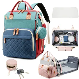 Bebek Bags Moda Mumya Ham Anız Bebek Bezi Bez Çantaları Büyük Kapasite Seyahat Sırt Çantası Anne Hemşirelik Bebek Bakımı Kadın Hamile Polyester 230421