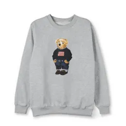 Gray Men Sweatshirt 2024 New Pullover Luxury Match Code QR Code Men Winter Cotton Print Little Bear Print Long Long Disual Plus Size S-2XL