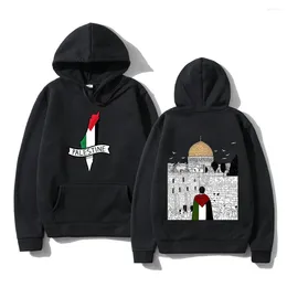 Felpe con cappuccio da uomo Palestina Felpa con cappuccio da uomo Harajuku estetica grafica retrò unisex autunno inverno streetwear felpa pullover casual vintage