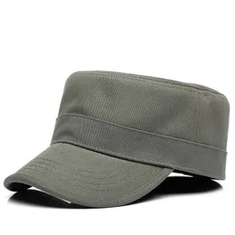 Caps de bola de volta fechado com tampo militar de tampo de algodão adulto de algodão de algodão Big Head Man Plus Size Size Caps de Exército Flato 56cm 58cm 60cm 230421