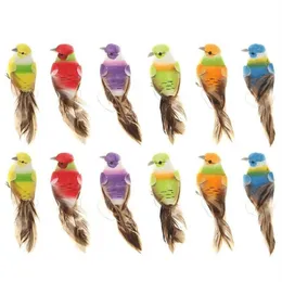 12pcs ملونة محاكاة صغيرة الطيور مزيفة الرغوة الاصطناعية الحيوانية مصغرة الزفاف المنزل زخرفة الزخرفة C19041601332N