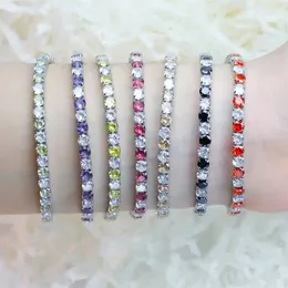 Tasarımcı Bilezik Tenis Bilezik Zirkon Boncuklar Erkekler Barkırla Zincirler Kadınlar İçin Strand Bilezikler Pulseiras Bijoux Gümüş Kristal Bilezikler