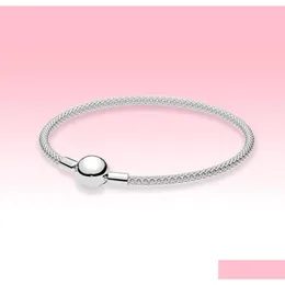 Bracciale da donna in argento sterling Sier Bracciale a maglie Braccialetti con gioielli estivi per chiusura a sfera con set di scatole originali4890935 Consegna di goccia Je Dhz8M