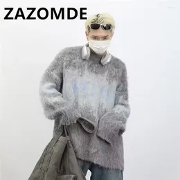 Pulls pour hommes Zazomde 2023 Hommes Streetwear Pull tricoté Hip Hop Pull Coton Harajuku Doux Épais Y2K Jumpers